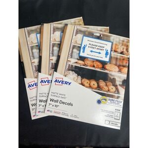 Avery 61516 Matte White Surface Safe Wall Decals 7x10 Social Distancing 9-Pack